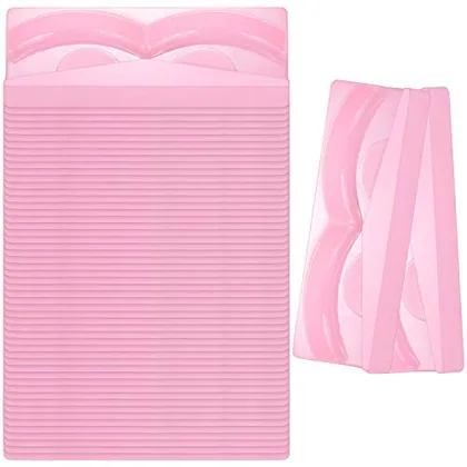 100 Piece Rectangle Lash Trays Holder Plastic Eyelash Trays, Pink