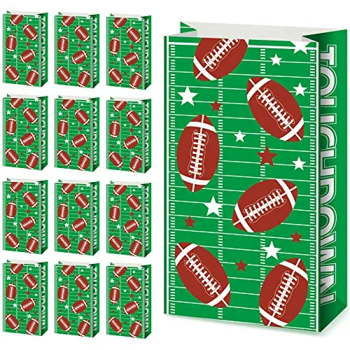 30 Piece Football Party Treat Bags Bulk, Multicolour