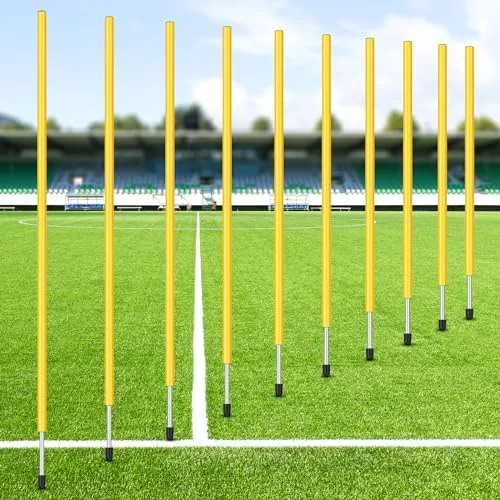 10 Piece 5/10/30pcs Training Agility Poles 5ft Adjustable Soccer, Yellow