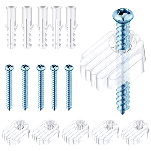 20 Piece Glass Mirror Holder Clips, Clear