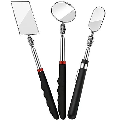 3 Piece Telescoping Inspection Mirror Round Square Mirror