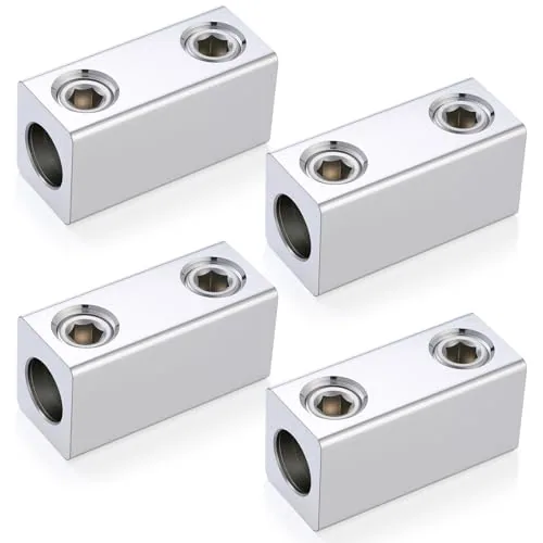 4 Piece 4/0-6 AWG Wire Splice Connector, Silver
