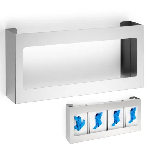 1 Piece Glove Box Holder/Dispenser Stainless Steel Quad Wall