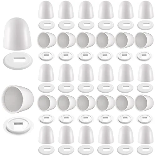32 Piece s Universal Toilet Bolt Caps Plastic Round Push on Covers, White