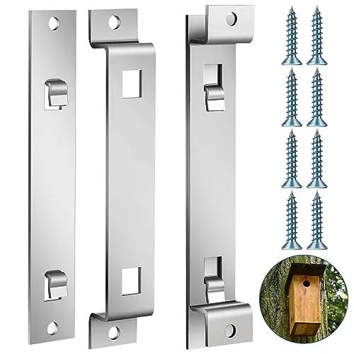 4 Piece Bird House Hanger Bracket Stable Rust Proof Galvanized, Silver