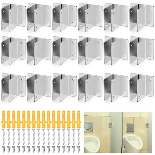 16 Piece Large Two Ear Urinal Screen Bracket, Silver