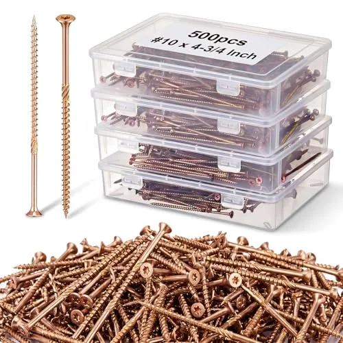 500 Piece #10 x 4-3/4 Inch Multi-Purpose Deck Screws, Yellow
