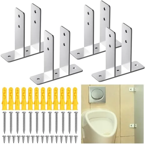 4 Piece Urinal Screen Polished Chrome 2-Ear Urinal Screen Brackets