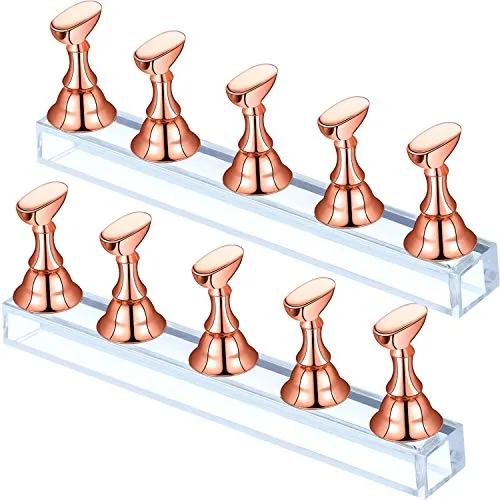2 Piece Magnetic Nail Stand Holder Press on Nails, Pink