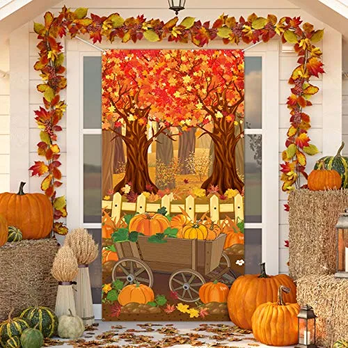 Thanksgiving Decoration Photo Backdrop Fall Maple Trees