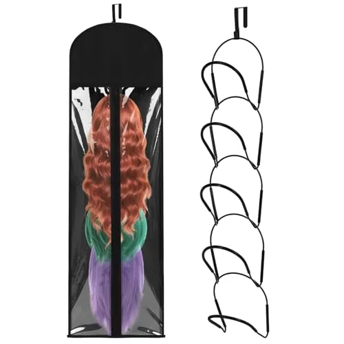 5 Piece Wig Hangers Rack, Black