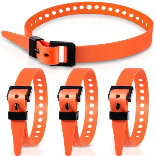 4 Piece Reusable Industrial Straps 20 in Length Reliable Tension, Orange