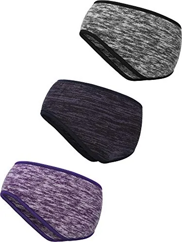 3 Piece Fleece Ear Warmers Muffs, Grey