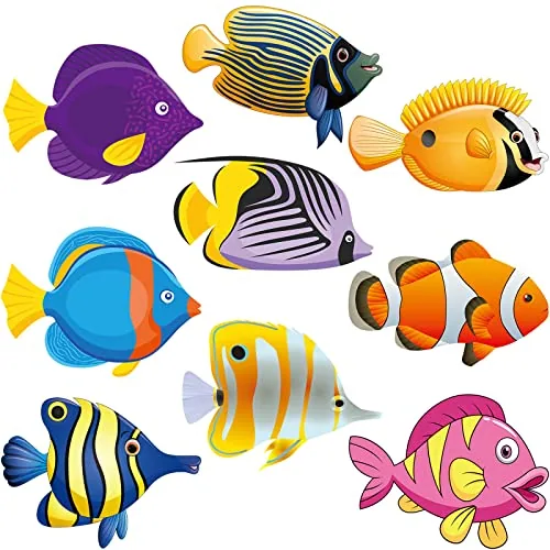 45 Piece Fish Cutouts, Multicolour
