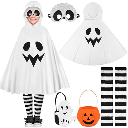 5 Piece Halloween Ghost Costume Set, Orange