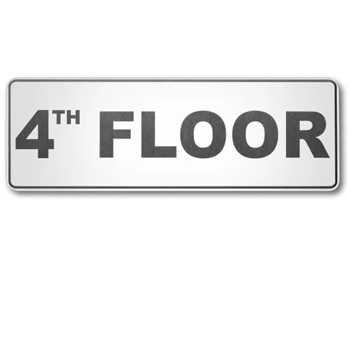 4th Floor Sign, Silver
