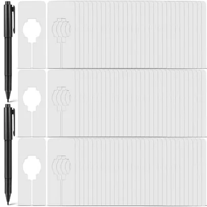 200 Piece Closet Rack Dividers Rectangular, White