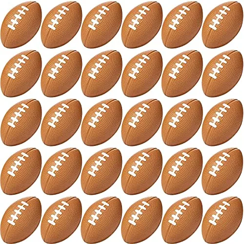 50 Piece Mini Footballs Foam Stress Ball Bulk 2.17 in Kids, Brown