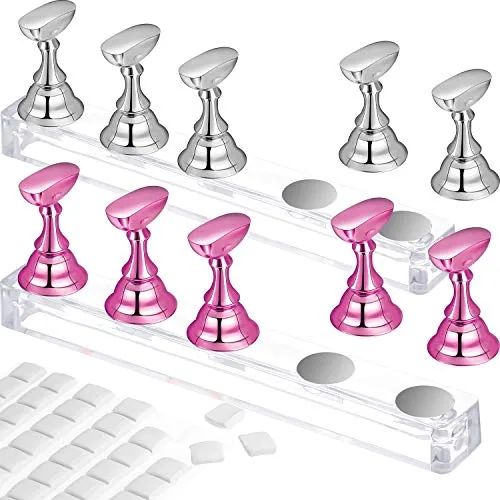 2 Piece Magnetic Nail Stand, Pink