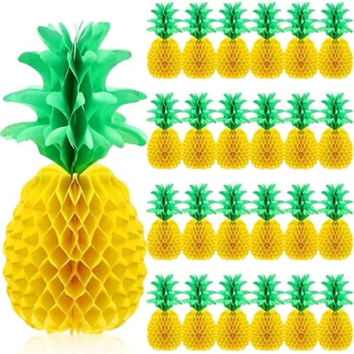 10 Piece 14 Inch Pineapple Honeycomb Centerpieces Tissue Paper
