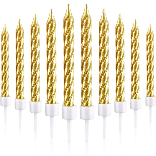 50 Piece Spiral Birthday Candles, Gold
