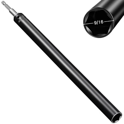 1 Piece 9/16 in(14mm) X 10 Inch Nut Driver Hollow Hex Shank, Black