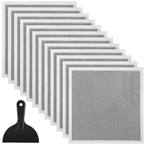13 Piece Self-Adhesive 12 x 12 Inch Drywall Repair Kit Self Adhesive Mesh, White