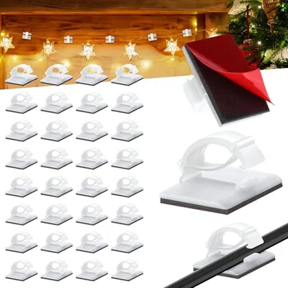 600 Piece Self-Adhesive Christmas Light Clips Outdoor Light Clips, White