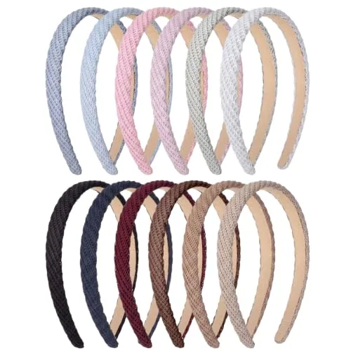 12 Piece Headbands, Black