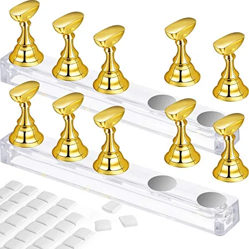 2 Piece Magnetic Nail Stand, Gold