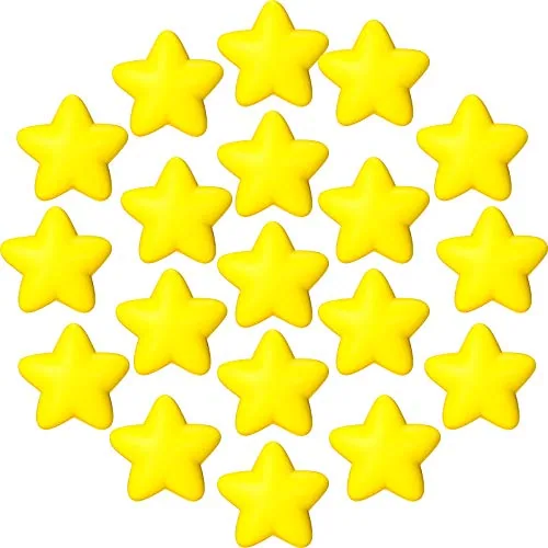 50 Piece Star Stress Ball Bulk Mini Foam Stress Relief Ball Yellow