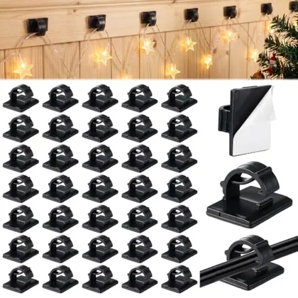 200 Piece Self-Adhesive Christmas Light Clips Outdoor Light Clips, Black