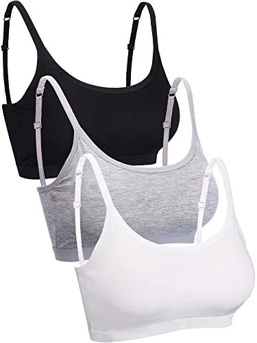 12 Piece 3/6/12 Pack Camisole Bra Wireless Bralette, Black