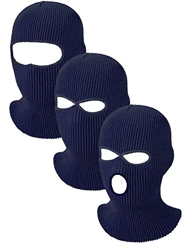 3 Piece Knit Ski Masks, Blue