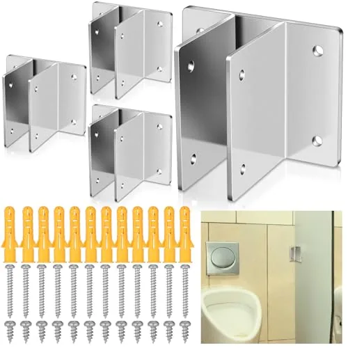 4 Piece Large Two Ear Urinal Screen Bracket, Silver