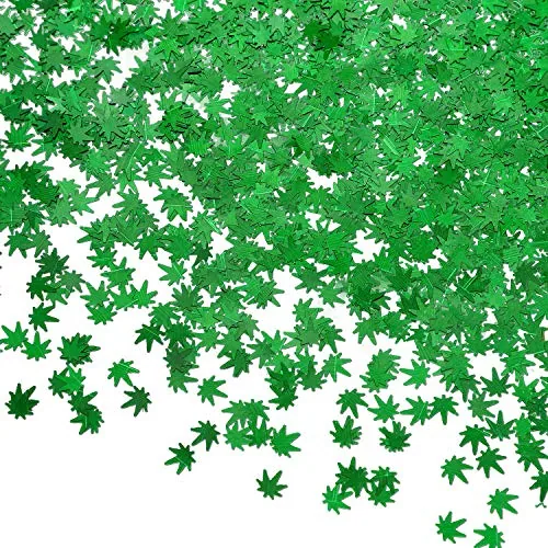 20 Grams Weed Leaf Glitter Festival Pot Leaves Nail Body, Green