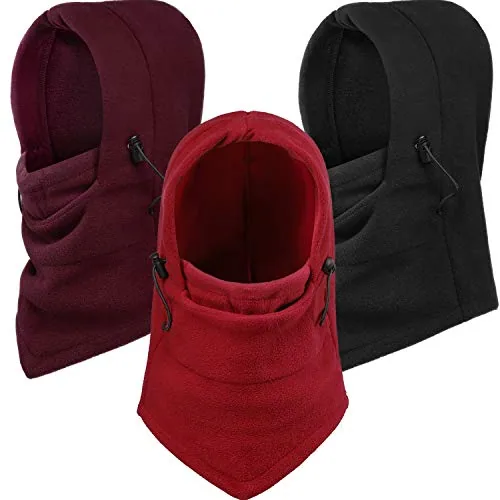 3 Piece Fleece Balaclava, Black