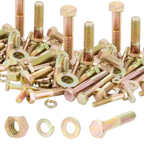 510 Piece 2 510 Pcs Grade 8 Bolts and Nuts Kit 1/4-20 5/16-18, Yellow
