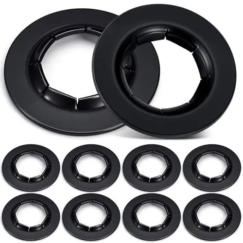 8 Piece 1/2 in Push Nut Washers Dolly Wheel Lock Axle Spring Steel, Black