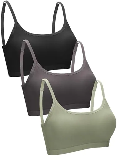 12 Piece 3/6/12 Pack Camisole Bra Wireless Bralette, Black