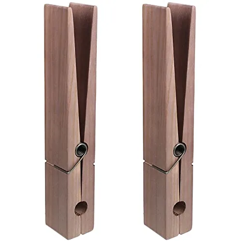 2 Piece 12 Inch Wooden Clothespins Towel Holder Adhesive
