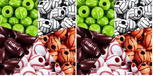 250 Piece 12mm Football Sports Beads