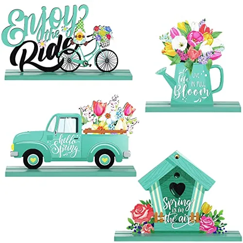 4 Piece Hello Spring Table Decorations Spring Easter Table