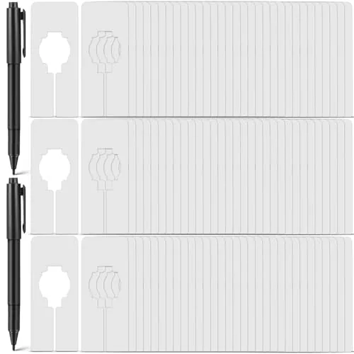 200 Piece Closet Rack Dividers Rectangular, White