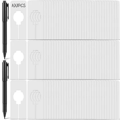 100 Piece Closet Rack Dividers Rectangular, White