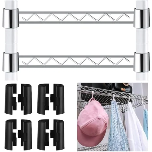 2 Piece 18 in Wire Shelving Accessories Wire Closet Shelving, Silver