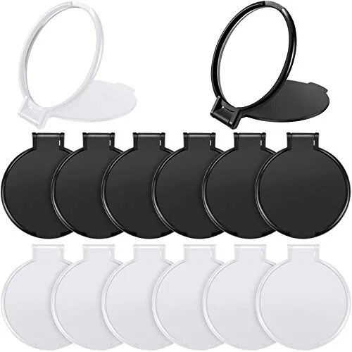 24 Piece Mini Folding Round Compact Mirror Portable Pocket Makeup, Black