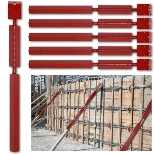 6 Piece Concrete Turnbuckle Form Aligner 35 in - 38.5 in, Red