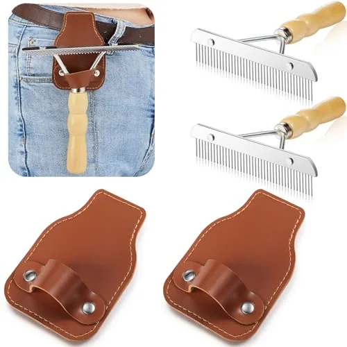 2 Piece Cattle Comb Brush Holder Cattle Show Grooming Brush