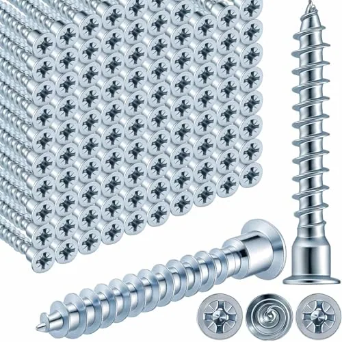 100 Piece 7 mm x 50 mm Confirmat Screws, Silver